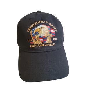 July 4th 250th Anniversary USA 1776 - 2026 Hat - One Size - Black